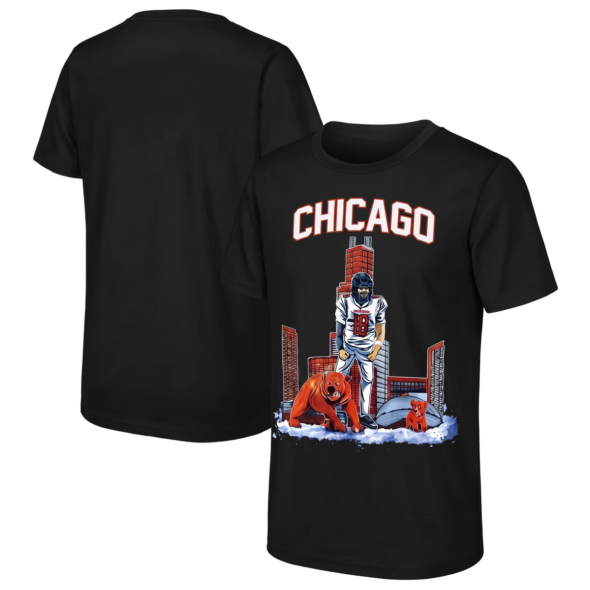 Chicago Bears Caleb Williams One Side Printed T-Shirt V2