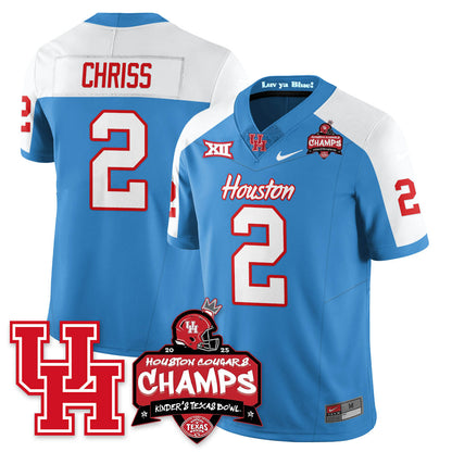 Houston Cougar Football 2025 Kinder's Texas Bowl Champions Jersey - All Stitched