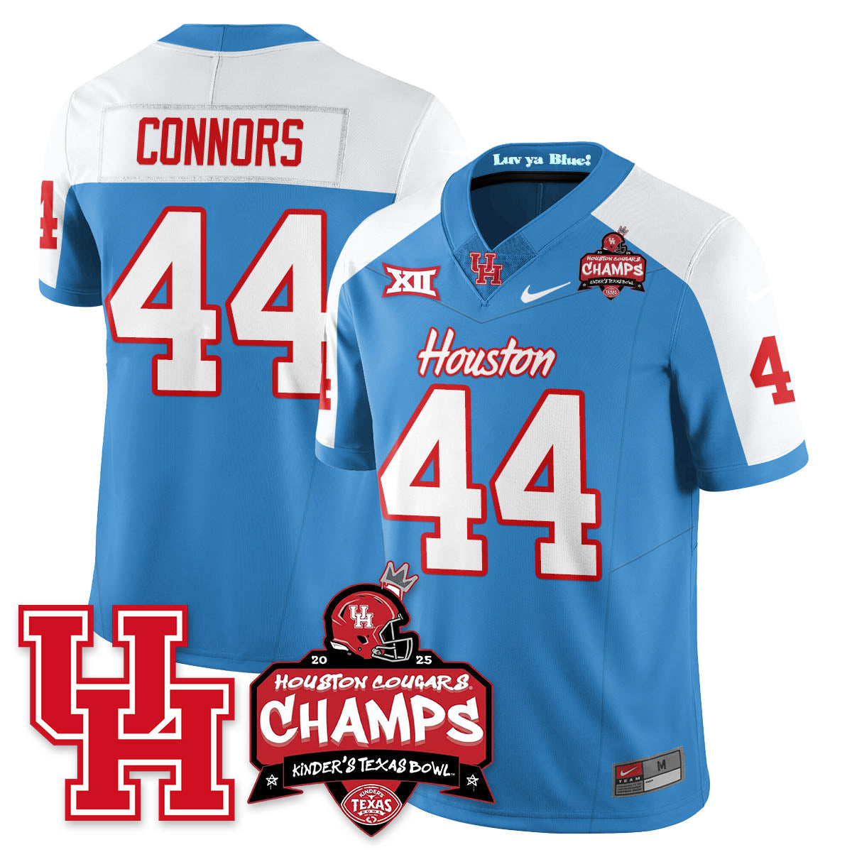 Houston Cougar Football 2025 Kinder's Texas Bowl Champions Jersey - All Stitched