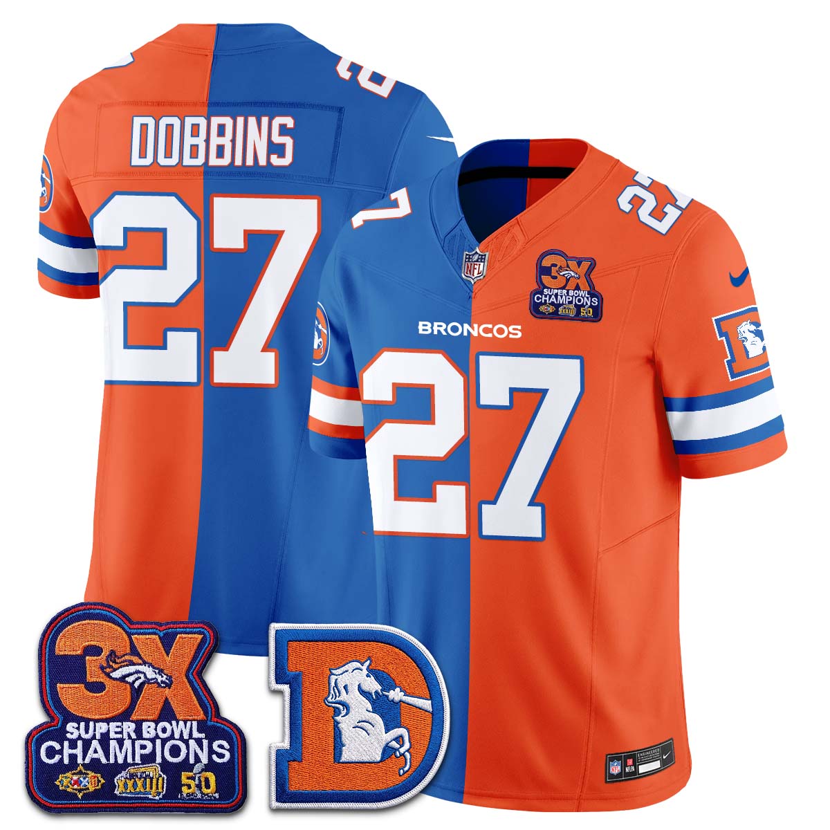 DEN Throwback Split Vapor Jersey - Stitched (V3)