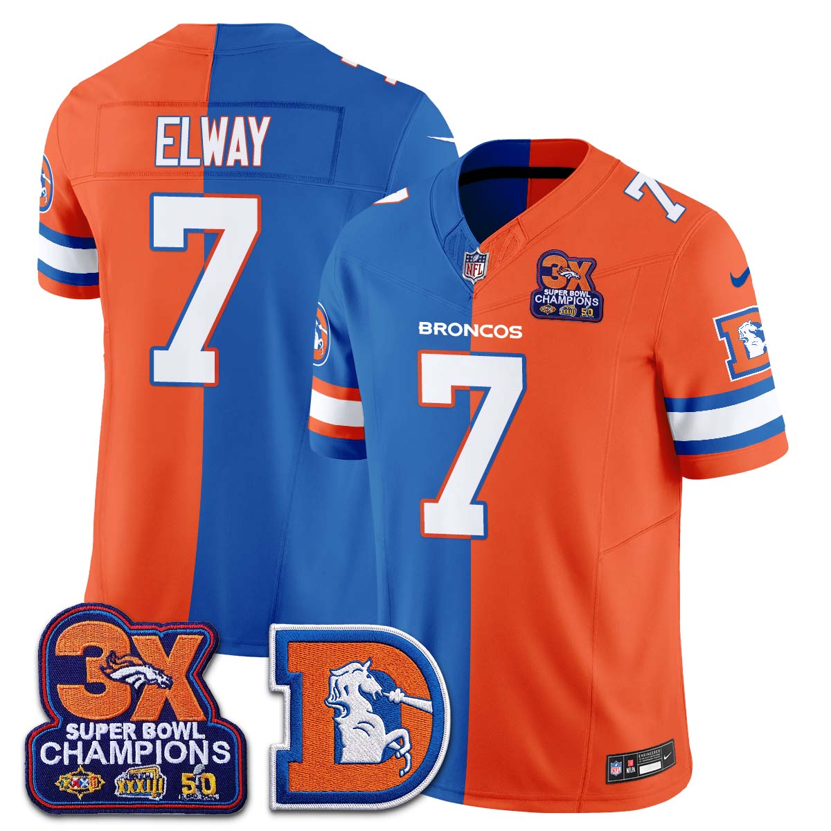 DEN Throwback Split Vapor Jersey - Stitched (V3)