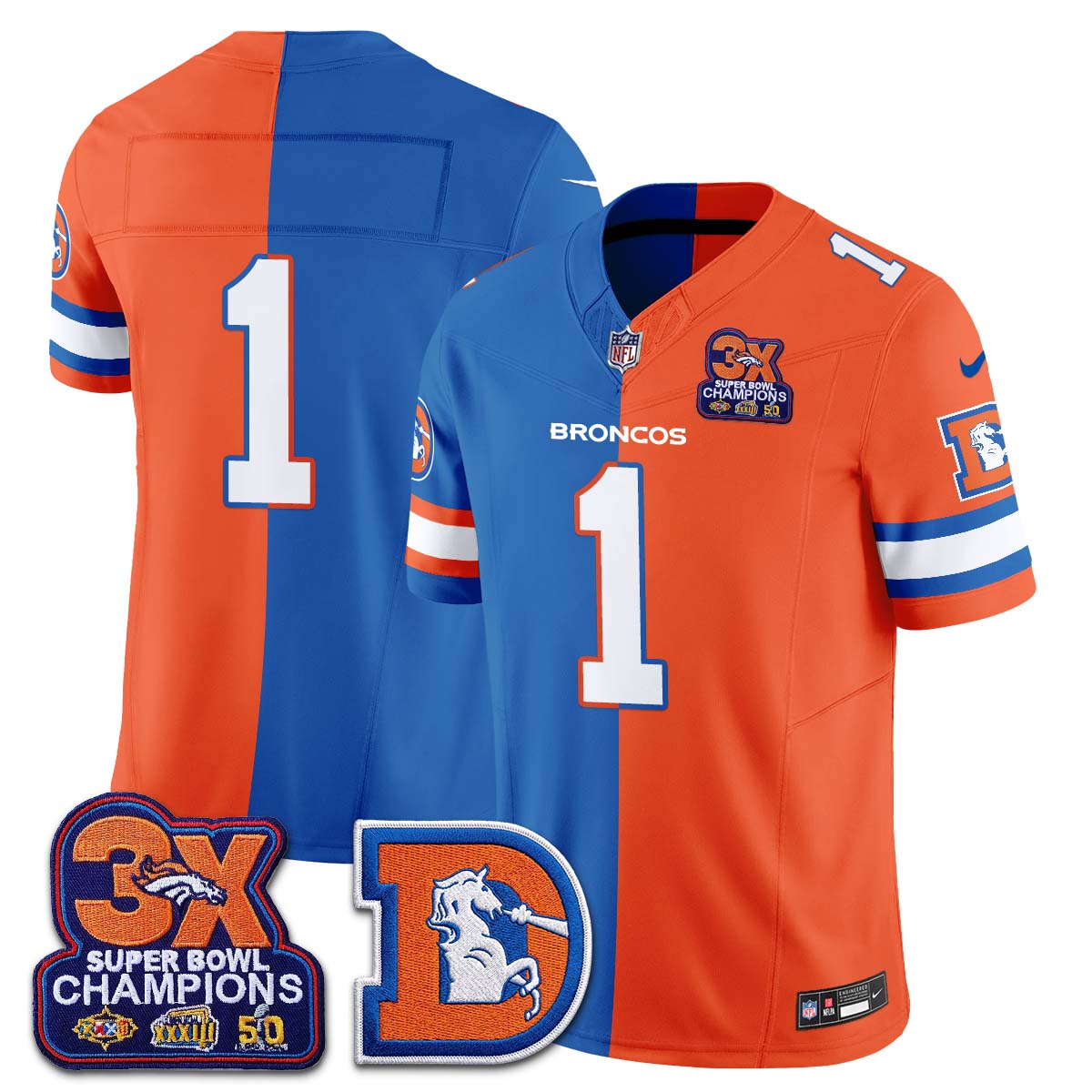 DEN Throwback Split Vapor Jersey - Stitched (V3)