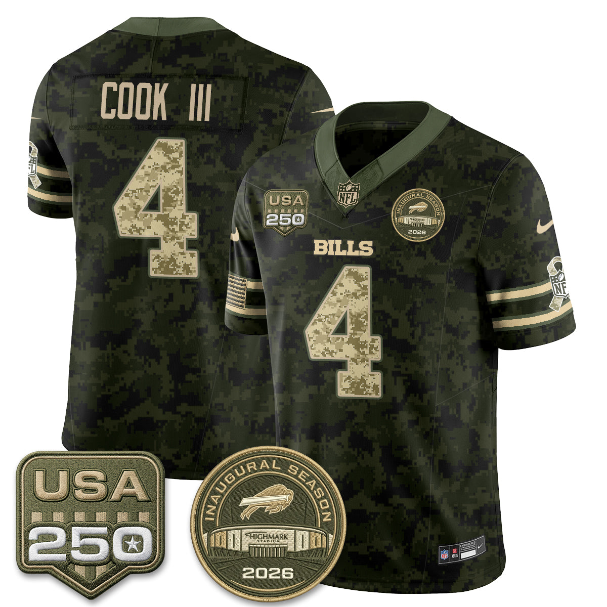 BUF 2026 Salute to Service Edition Vapor Jersey - Stitched