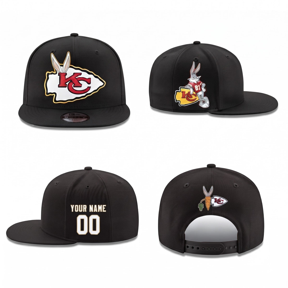 KC x Bunny Personalized Snapback Cap - Printed