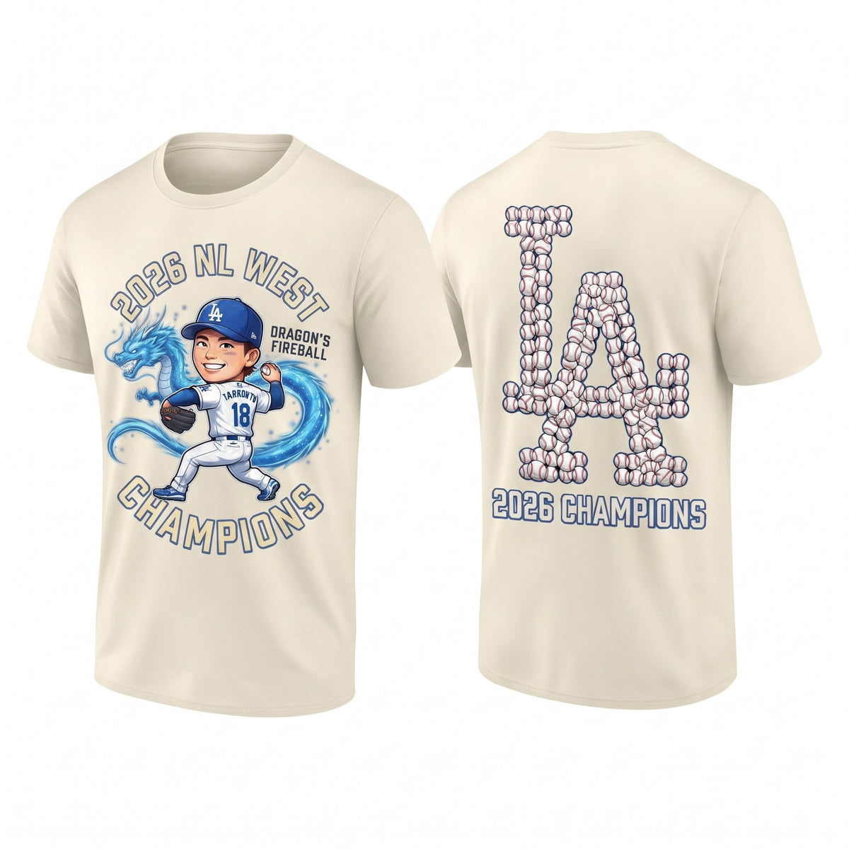 LAD 2026 NL West Champs Two Sides T-Shirt - Printed V4
