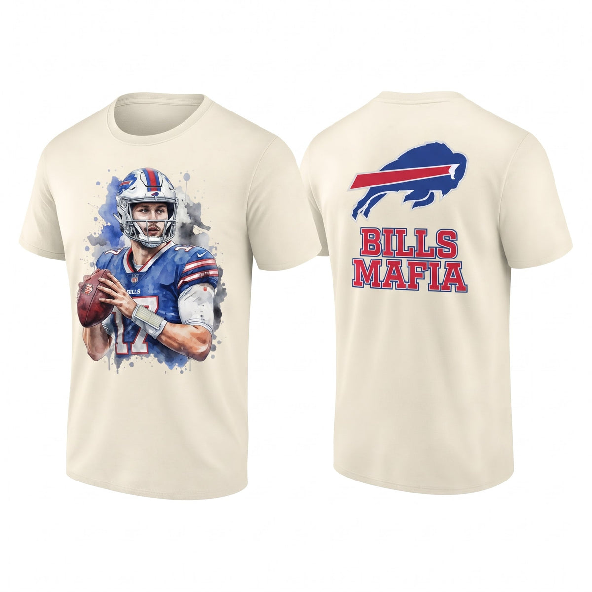 BUF John Allen #17 Two Sides T-Shirt - Printed V1