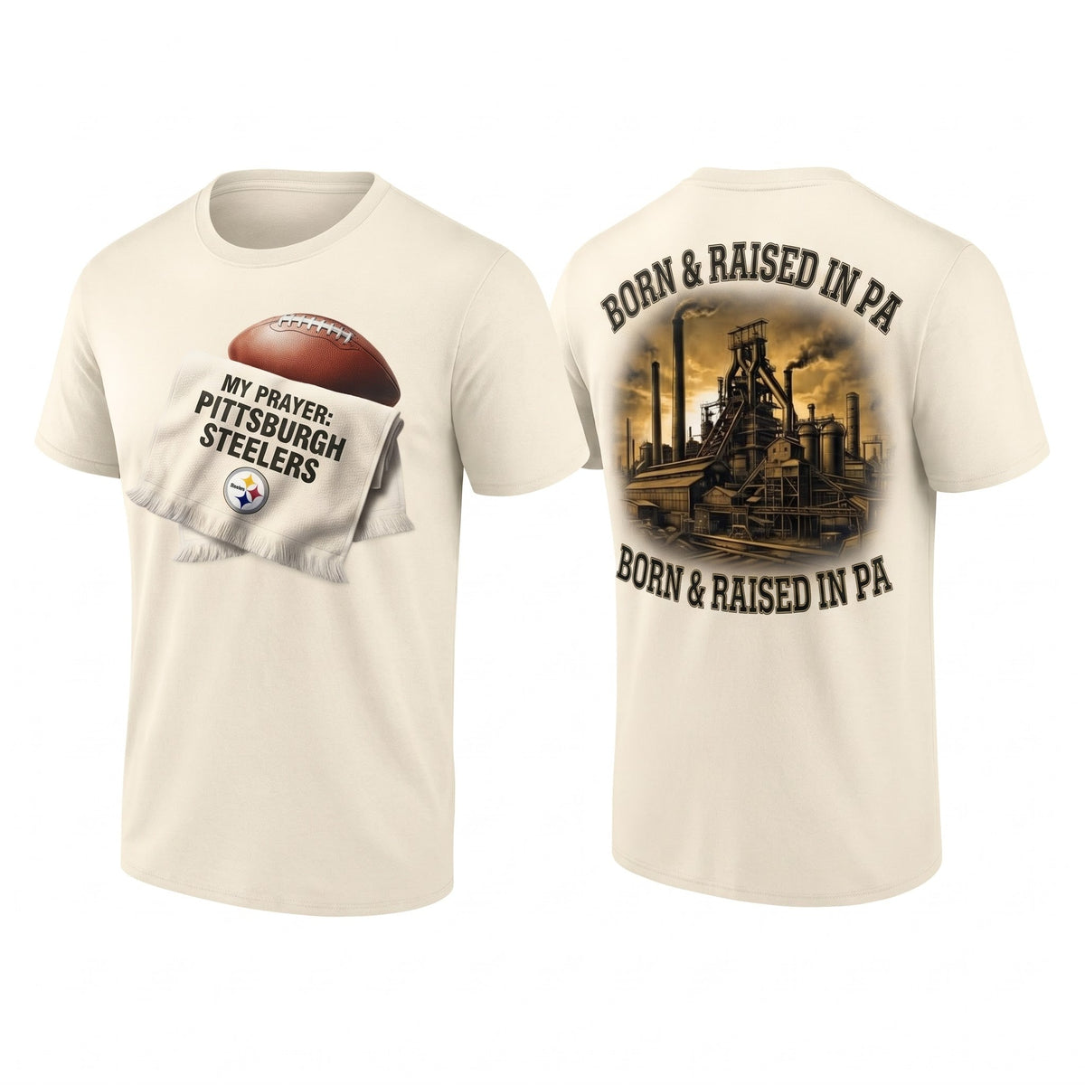 PIT Born & Raised in PA Two Sides T-Shirt - Printed