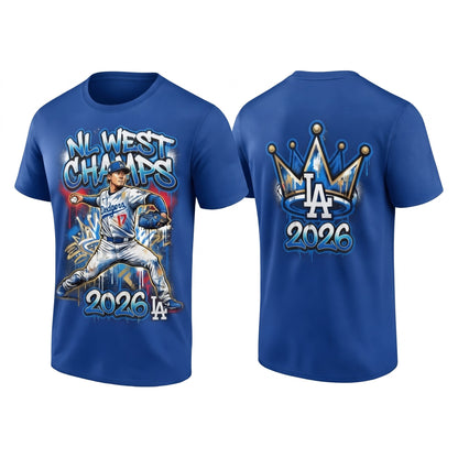 LAD 2026 NL West Champs Two Sides T-Shirt - Printed V5