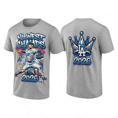 LAD 2026 NL West Champs Two Sides T-Shirt - Printed V5