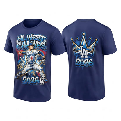 LAD 2026 NL West Champs Two Sides T-Shirt - Printed V5
