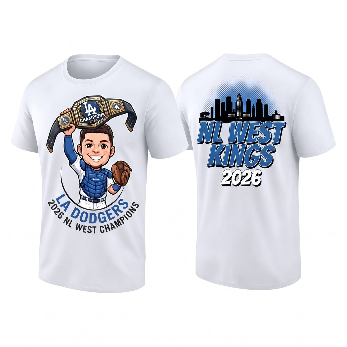LAD 2026 NL West Champs Two Sides T-Shirt - Printed V3