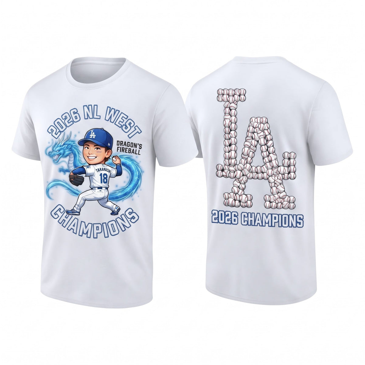 LAD 2026 NL West Champs Two Sides T-Shirt - Printed V4