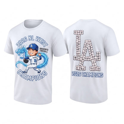 LAD 2026 NL West Champs Two Sides T-Shirt - Printed V4