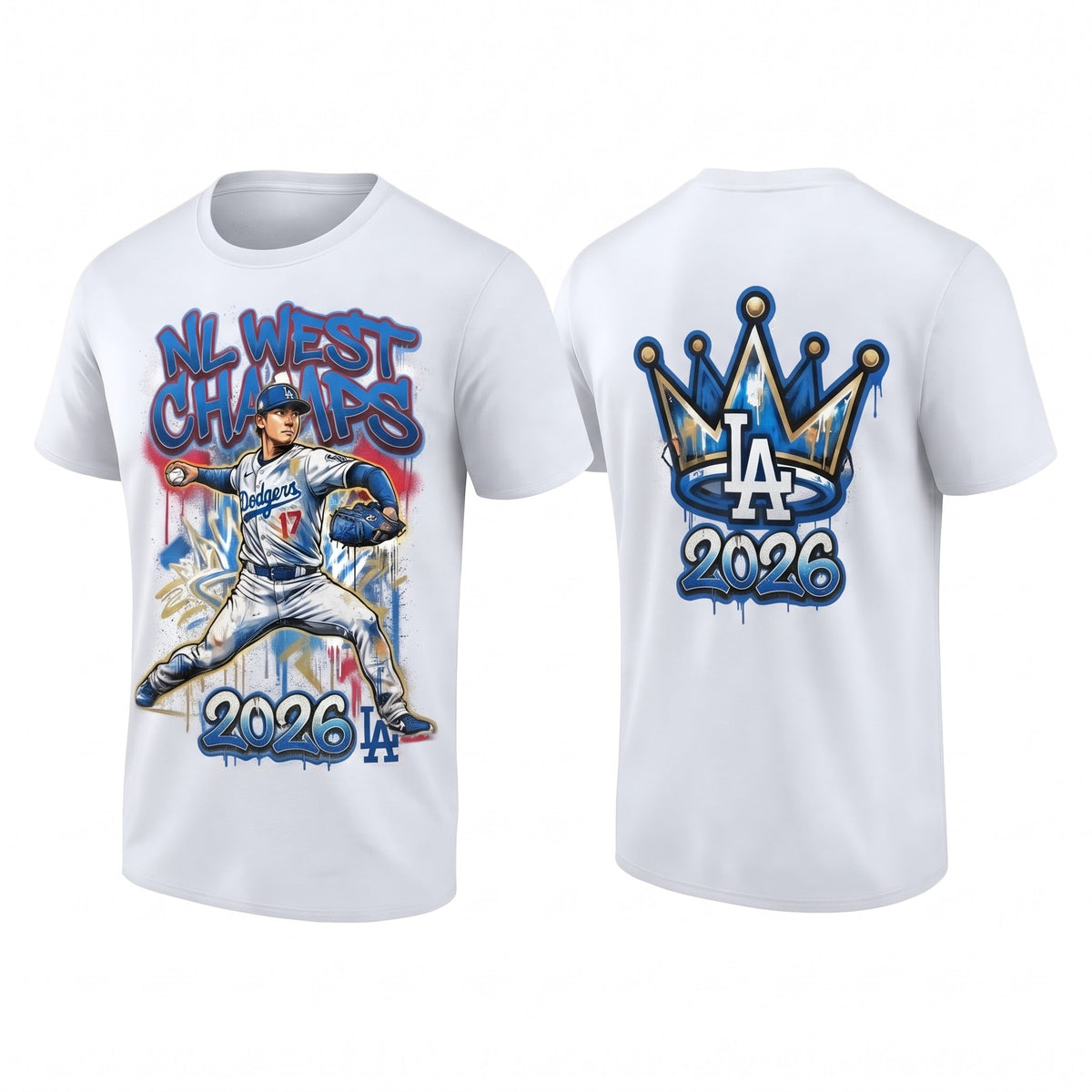 LAD 2026 NL West Champs Two Sides T-Shirt - Printed V5