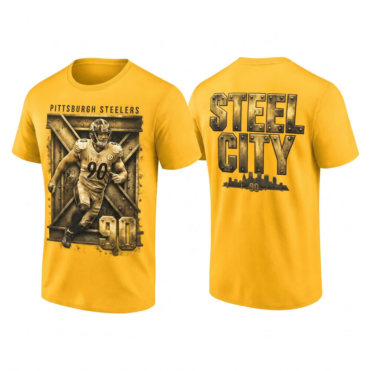 PIT TJ. Watt #90 x Steel City Two Sides T-Shirt - Printed