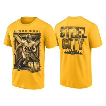 PIT TJ. Watt #90 x Steel City Two Sides T-Shirt - Printed