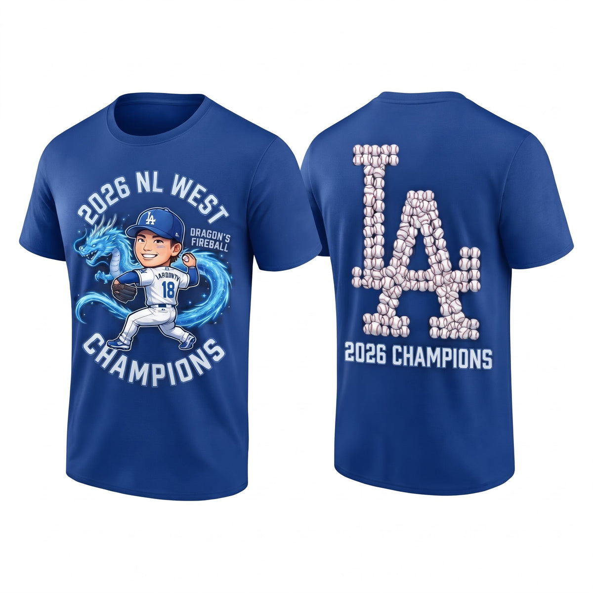LAD 2026 NL West Champs Two Sides T-Shirt - Printed V4