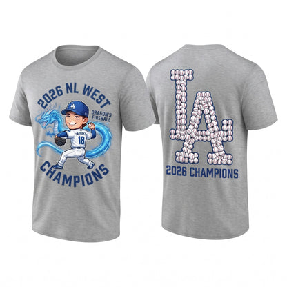 LAD 2026 NL West Champs Two Sides T-Shirt - Printed V4