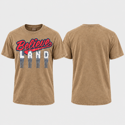 CLE Believe Land Washed T-Shirt - Printed