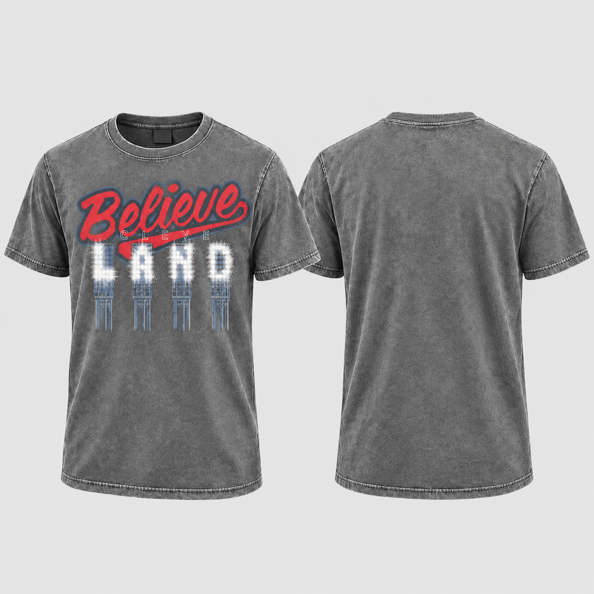 CLE Believe Land Washed T-Shirt - Printed