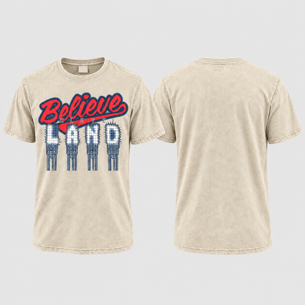 CLE Believe Land Washed T-Shirt - Printed