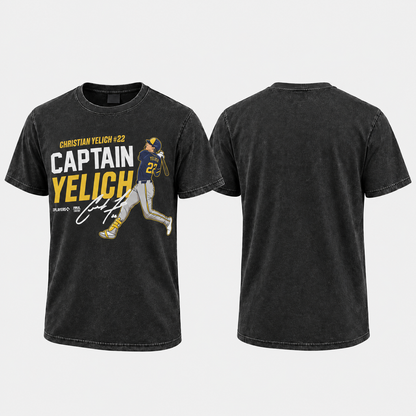 MIL Captain Yelich Washed T-Shirt - Printed