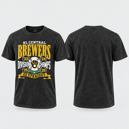 MIL 4X Straight Division Champs Washed T-Shirt - Printed