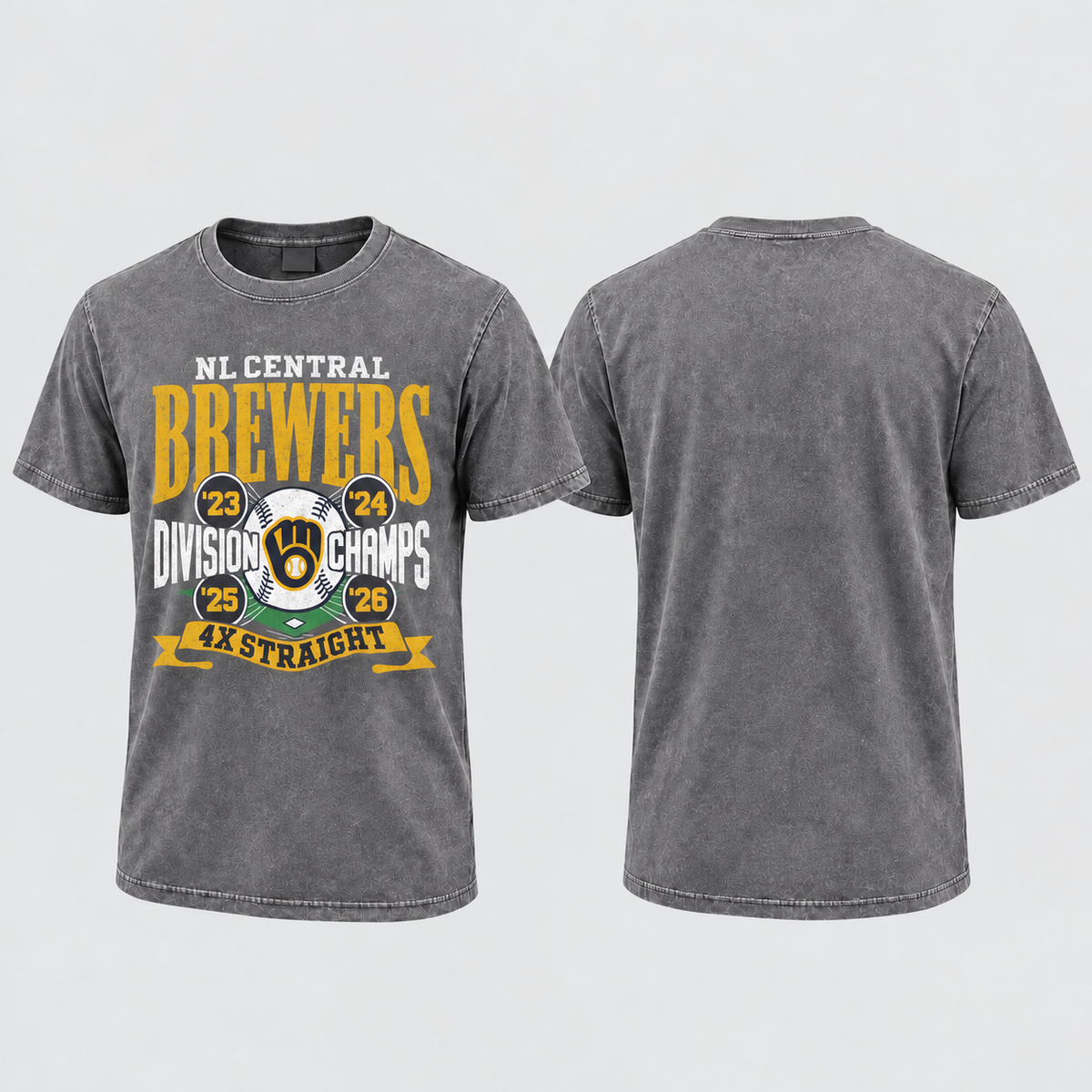 MIL 4X Straight Division Champs Washed T-Shirt - Printed