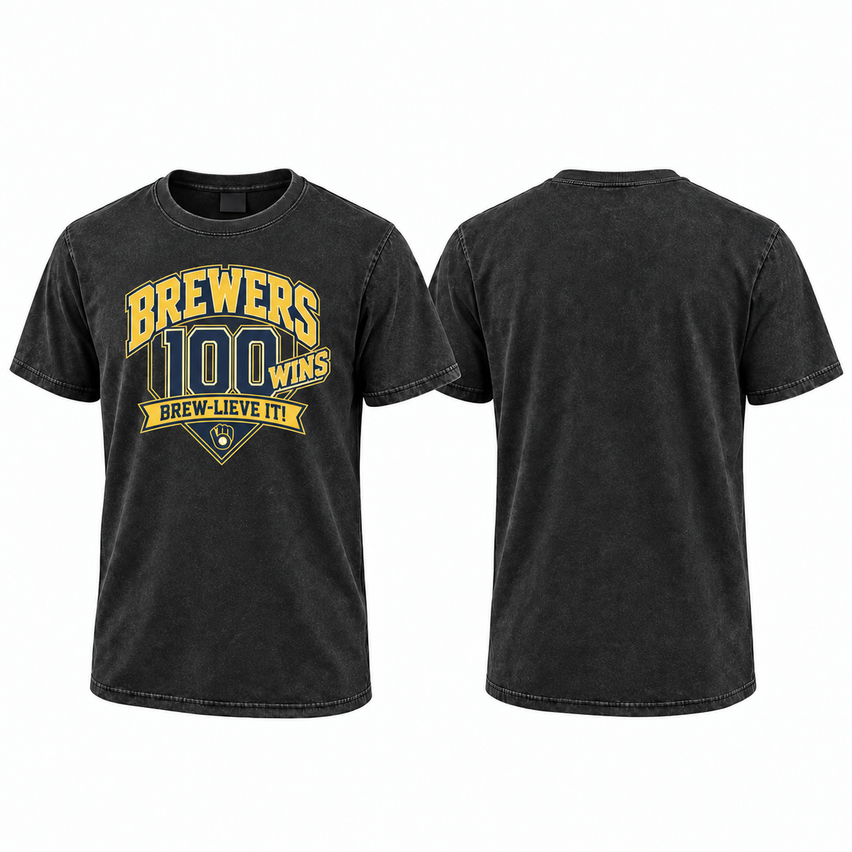 MIL 100 Wins Brew-lieve It Washed T-Shirt - Printed