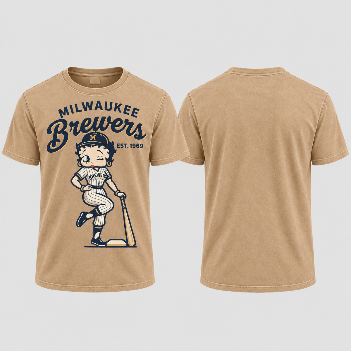 MIL Baseball Girl Washed T-Shirt - Printed