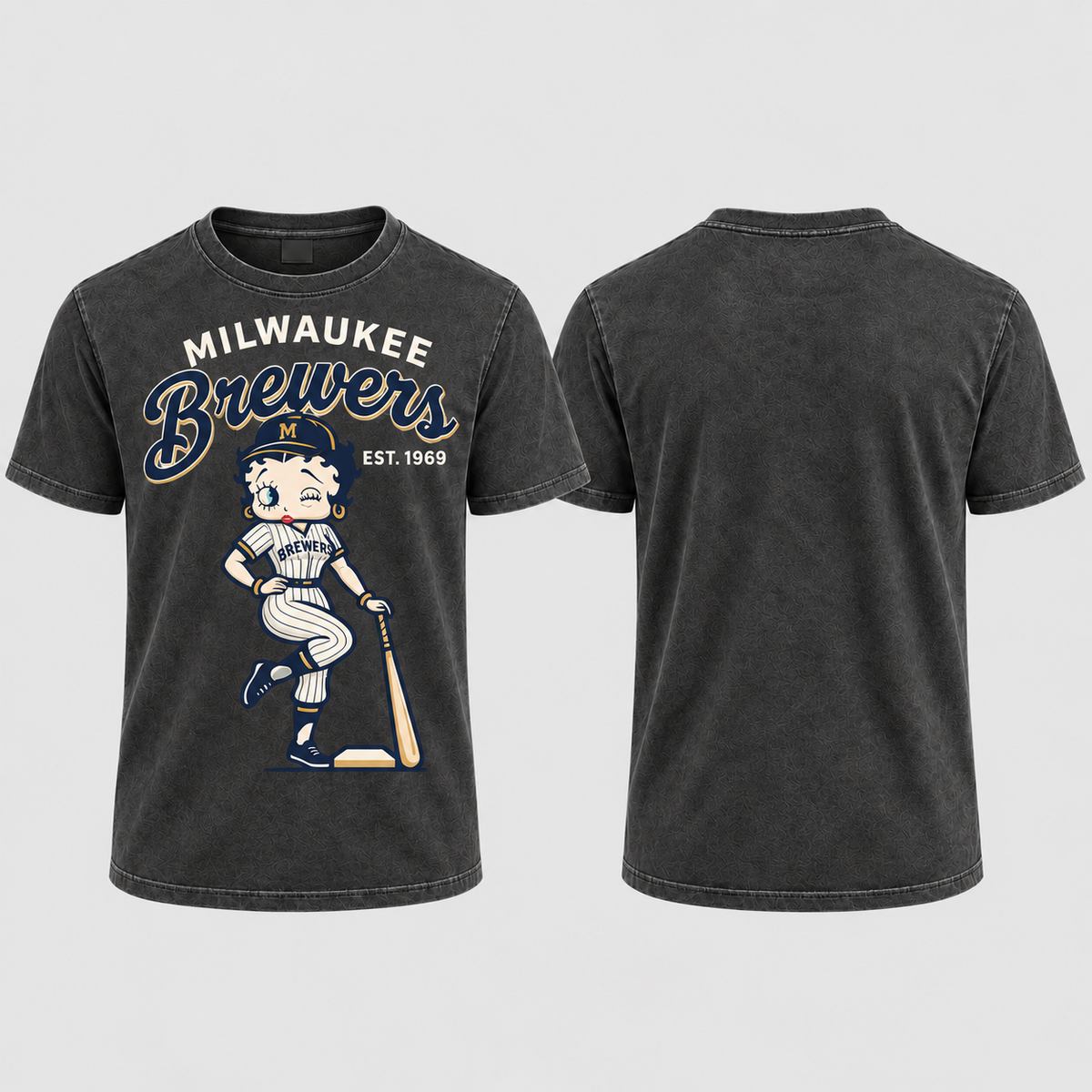 MIL Baseball Girl Washed T-Shirt - Printed