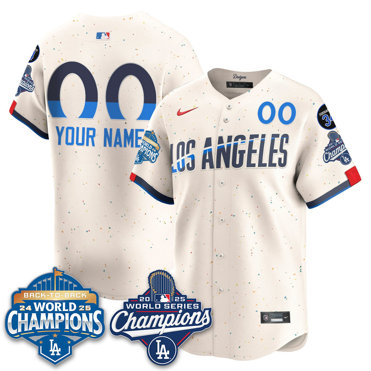 Custom LAD 2025 World Series Champions Jersey - All Stitched N2