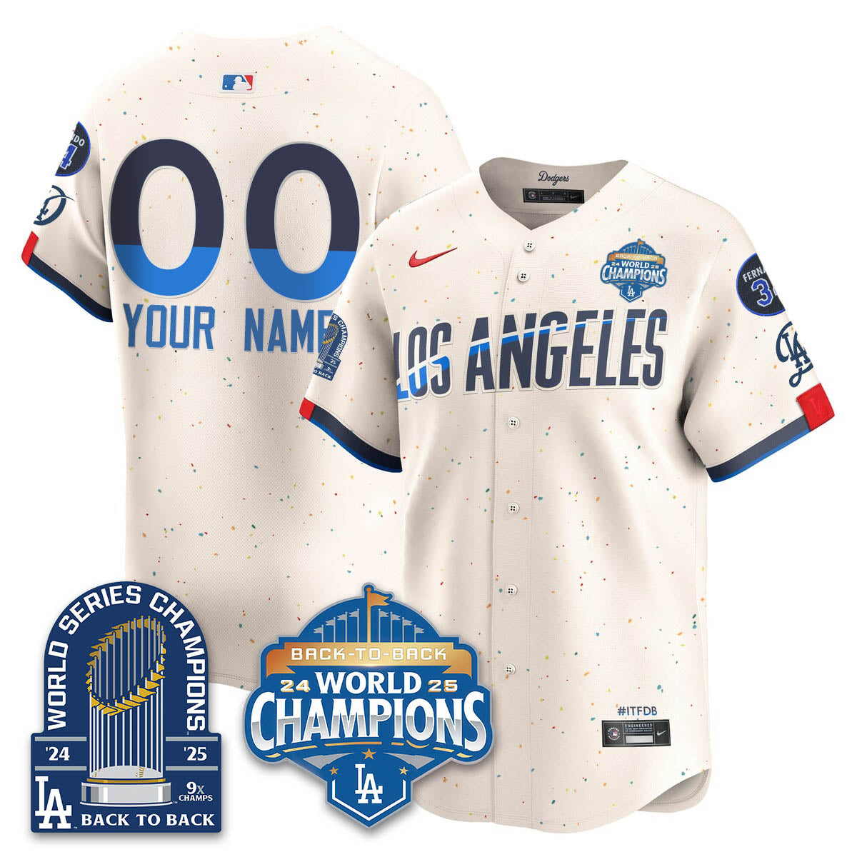 LAD 2025 World Series Champions Jersey - 9x Champs - All Stitched N2