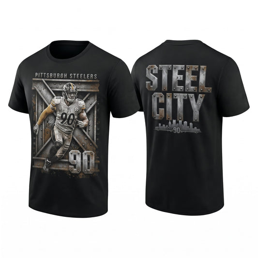 PIT TJ. Watt #90 x Steel City Two Sides T-Shirt - Printed