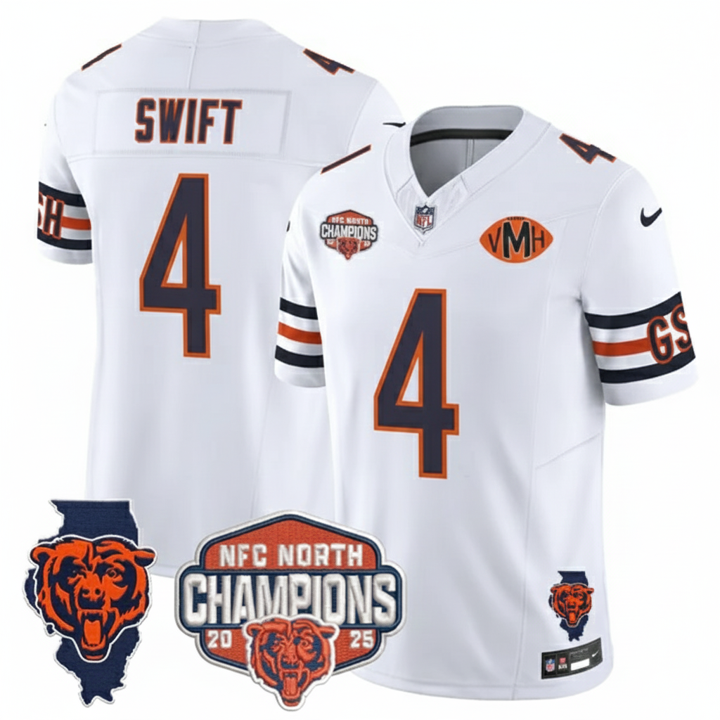 CHI 2025 NFC North Champions Patch Jersey V2 - All Stitched
