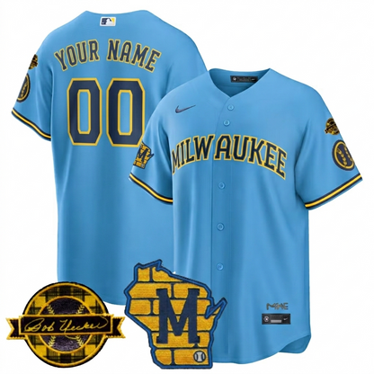 MIL Bob Uecker Patch Vapor Limited Custom Jersey - All Stitched