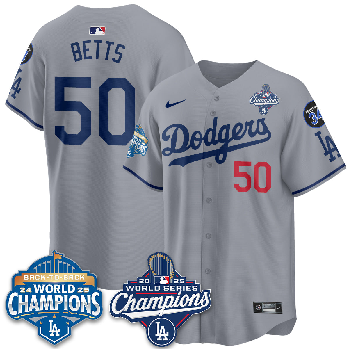 LAD 2025 World Series Champions Jersey - All Stitched