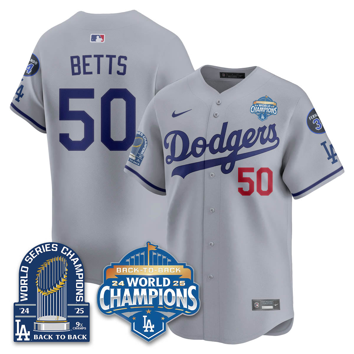 LAD 2025 World Series Champions Jersey - 9x Champs - All Stitched N2