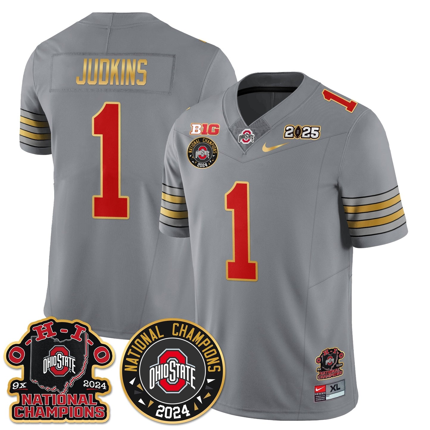 OSU 'Heritage Stripe' 2025 CFP Patch - National Champions Jersey N5 - All Stitched