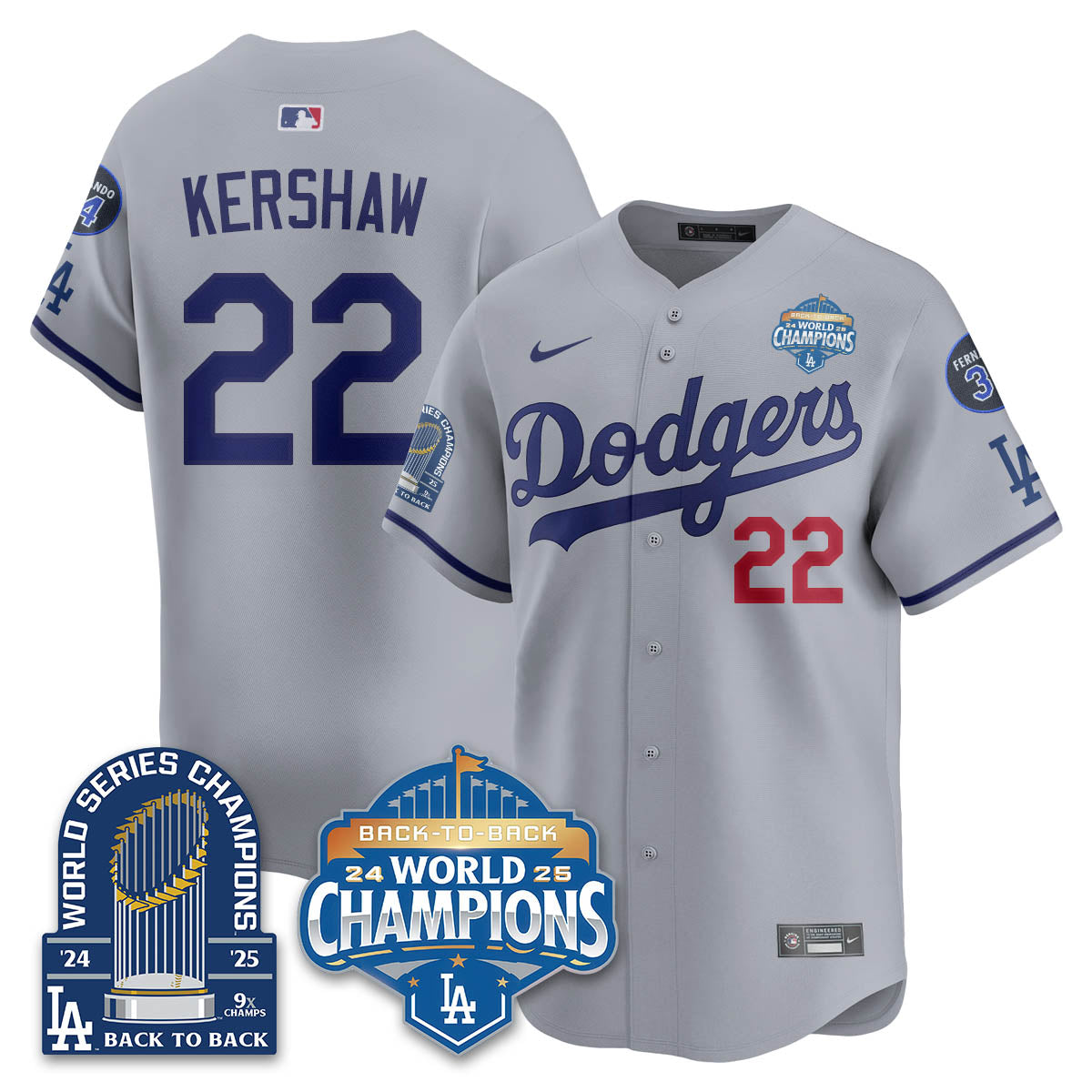 LAD 2025 World Series Champions Jersey - 9x Champs - All Stitched N2
