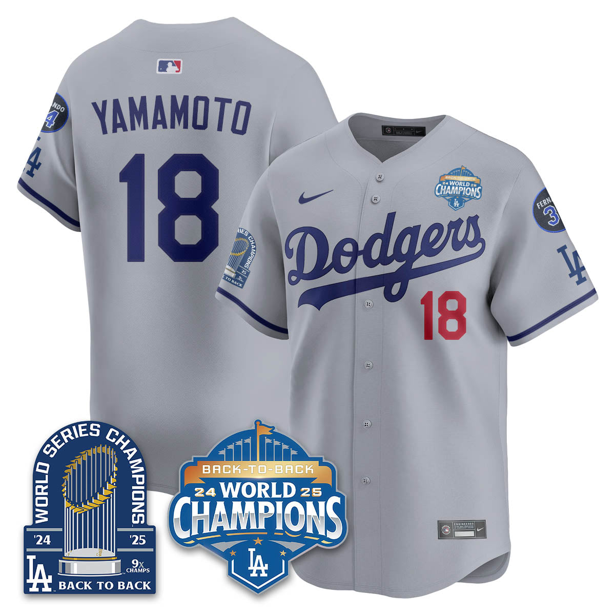 LAD 2025 World Series Champions Jersey - 9x Champs - All Stitched N2