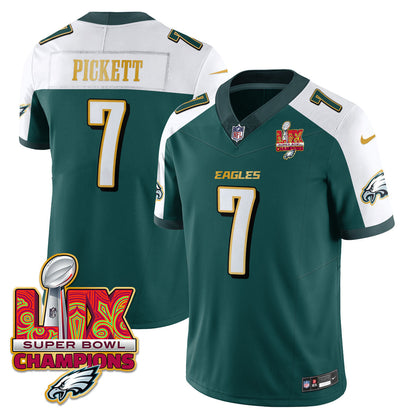 PHI Super Bowl LIX Champions Gold Trim Vapor Limited Jersey - All Stitched