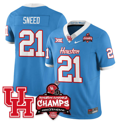 Houston Cougar Football 2025 Kinder's Texas Bowl Champions Jersey - All Stitched