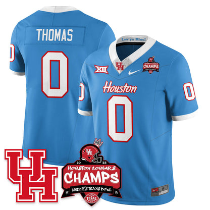 Houston Cougar Football 2025 Kinder's Texas Bowl Champions Jersey - All Stitched