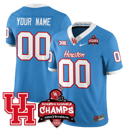Houston Cougar Football 2025 Kinder's Texas Bowl Champions Custom Jersey - All Stitched