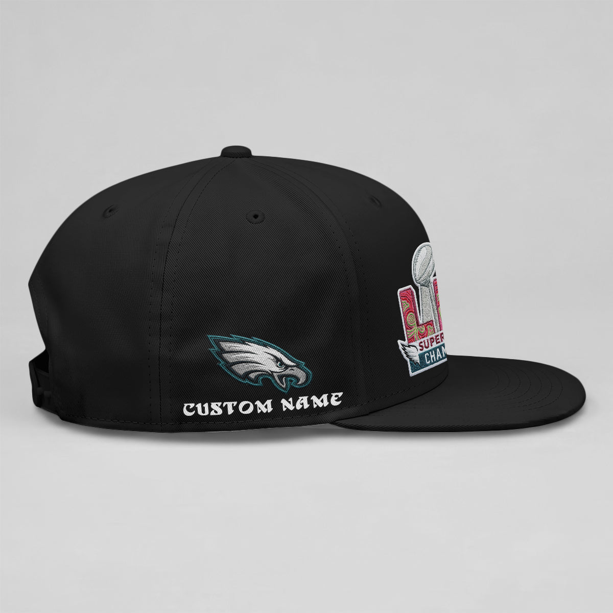 Philadelphia Eagles Champions SB LIX Custom Snapback Cap - Embroidered