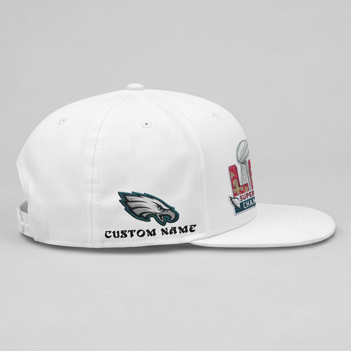 Philadelphia Eagles Champions SB LIX Custom Snapback Cap - Embroidered