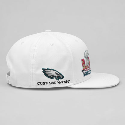 Philadelphia Eagles Champions SB LIX Custom Snapback Cap - Embroidered