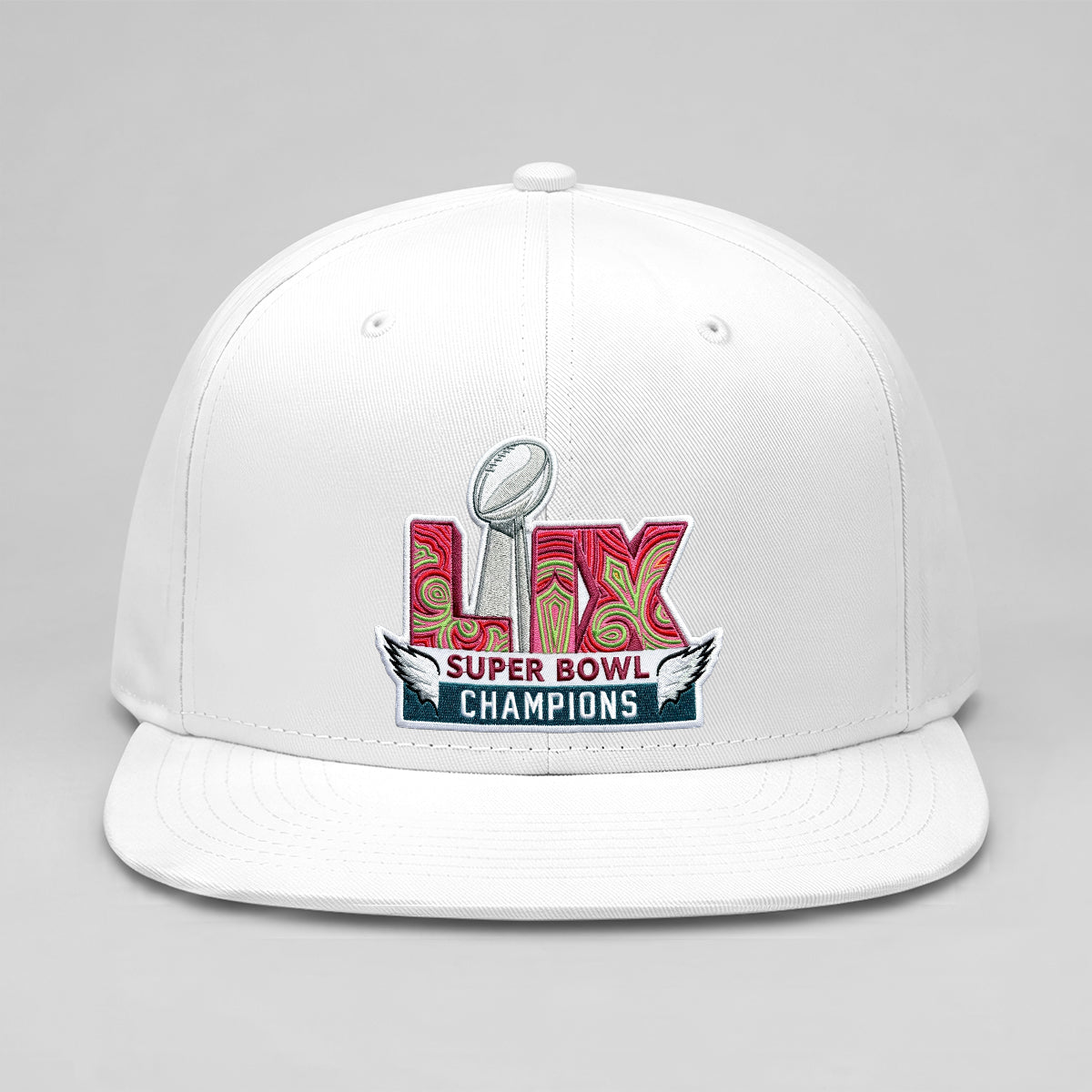 Philadelphia Eagles Champions SB LIX Custom Snapback Cap - Embroidered