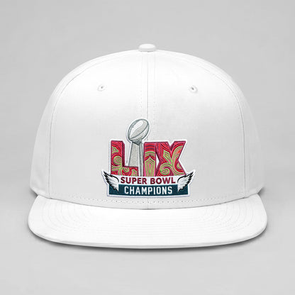 Philadelphia Eagles Champions SB LIX Custom Snapback Cap - Embroidered
